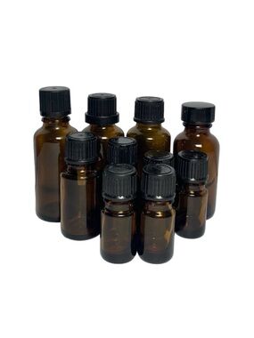 10 Empty Essential Oil Amber Bottles